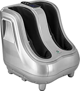 Shiatsu Heated Foot and Cal Massager Machine to Relieve Sore Feet, Ankles, Calfs and Legs, Deep Kneading Therapy, Relaxation Vibration and Rolling & Stimulates Blood Circulation