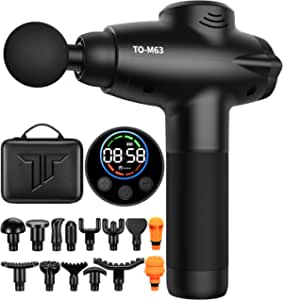 TOLOCO Massage Gun Deep Tissue, Upgrade Percussion Muscle Massage Gun for Athletes, Handheld Massager Gun, Black