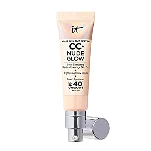 it COSMETICS Cc+ Nude Glow Lightweight Foundation + Glow Serum With Spf 40 - With Niacinamide, Hyaluronic Acid & Green Tea Extract - Fair Light - 1.08 Fl Oz Fair Complexion With Cool Rosy Undertone