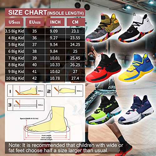 WETIKE Boys Basketball Shoes Non-Slip Girls Sneakers Durable Kids Running Shoes Outdoor Trainers (Little Kid/Big Kid)