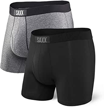 SAXX Men's Underwear - Ultra Super Soft Boxer Briefs with Fly and Built-in Pouch Support - Underwear for Men, Pack of 2