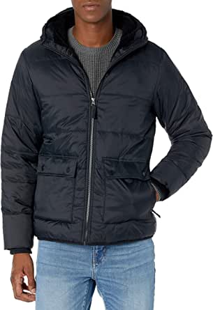 Amazon Essentials Men's Long-Sleeve Water-Resistant Sherpa-Lined Puffer Jacket